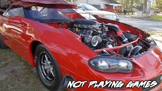 THIS IS A SICK BUILD IN AND OUT AND THIS THING IS A SPACE SHIP! HUGE TURBO  CAMARO!