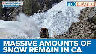 After The Historic Winter: Crews Remove Huge Piles of Snow From Central CA Roads