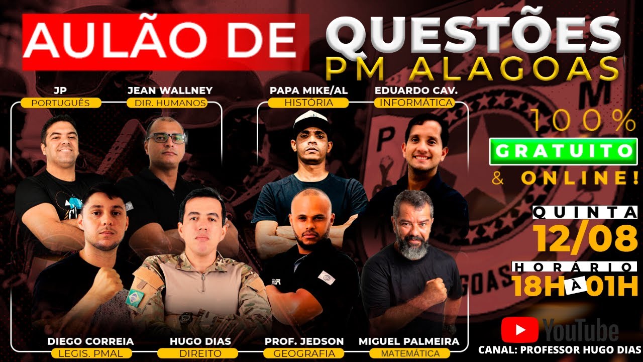 AULÃO DE QUESTÕES PM ALAGOAS - HD CURSOS