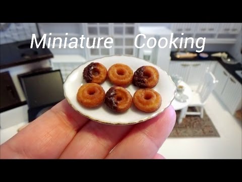 Mini Food #53 ミニチュア料理 『Old-fashioned doughnut オールドファッション』Edible Tiny Food Miniature Cooking Video