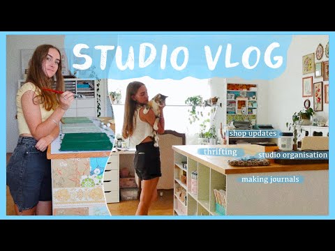 studio vlog  making journals packing orders creating content