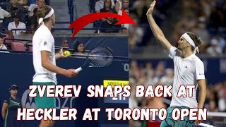 WATCH: Zverev SNAPS BACK and Waves Goodbye To Heckler in Toronto Open Victory