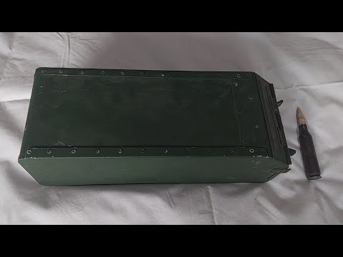 C1944-49 **RARE** 14.5mm KPV/KPVT Heavy MG Ammo Box w/ Inert 14.5x114mm Round (Davey's Antique Arms)