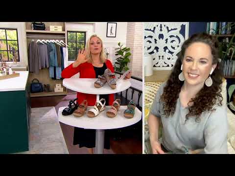 Earth Origins  Asymmetrical Strap Wedges - Poppy on QVC