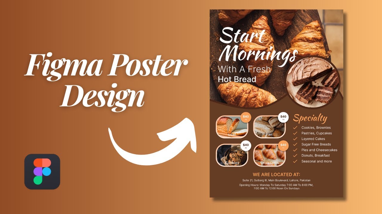Bakery Flyer Design in Figma | Creative Food Poster Tutorial