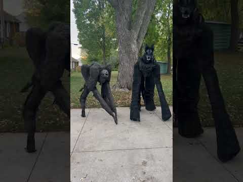 Fan makes Spiritwalker and meets Ghoul. #spiritwalker #halloween #spooky #monster #4legged #stilt