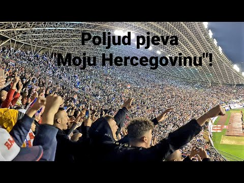 Poljud pjeva "Moja Hercegovina"! Hrvatska - Rusija, 14.11.2021.godine