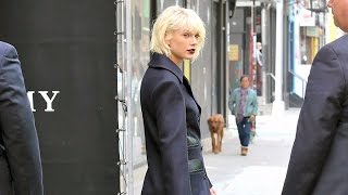 Platinum Blonde Taylor Swift Heads To MET Gala In Sexy Gladiator Heels