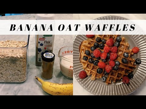 Banana oat waffles • Dairy-free, easy, 5 ingredients