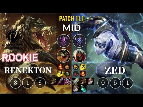 IG Rookie Renekton vs Zed Mid - KR Patch 11.1