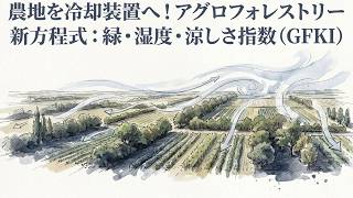 【ニュース解説】農地を冷却装置へ再生させるアグロフォレストリーの可能性！科学で証明されたドイツの涼しい夏の再生新方程式：緑・湿度・涼しさ指数（GFKI）とは？