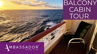 Is OLDER better? Ambassador Ambience Cruise: Balcony Cabin Tour & Review.