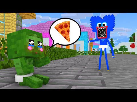 Monster School || BABY ZOMBIE IS ABANDONED (MEET FRIENDLY BABY HUGGY WUGGY) - Minecraft Animation