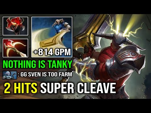 BRUTAL 2 Hits Delete Super Cleave DPS +814 GPM Crazy Sven Hard Carry Dota 2