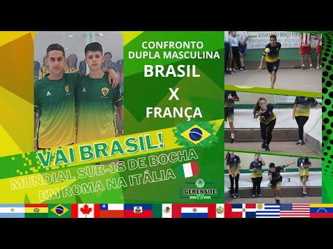 BRASIL X FRANÇA  Dupla Masculina dia 22 09 22 Mundial de bocha sub-18 em Roma