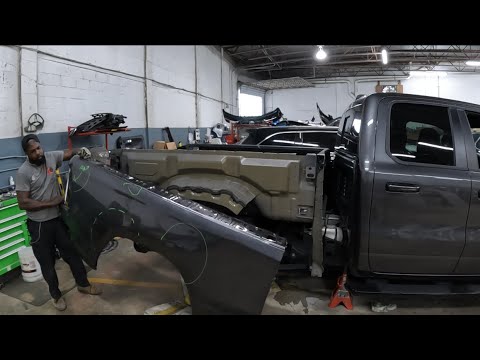2020 DODGE RAM how to replace the side panel on a pick up truck