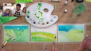 REPLAY: Kid-Friendly Landscape Lines Art Project with Keenan, Veda and Eleanor at Let's Make Art