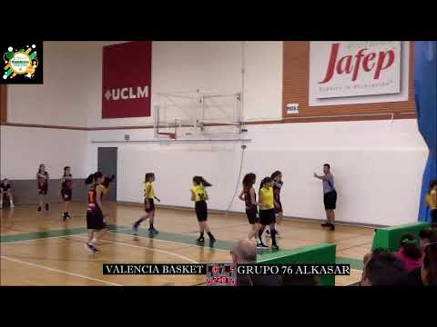 U12W. VI Rodanoble Villa de La Roda. Grupo A. 2ª jornada. Valencia Basket-Grupo 76 Alkasar (78-27).
