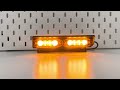 Výstražné svetlo 12V / 24V - 8 x 3W LED oranžový Predátor (202x136x50mm) - Video Youtube