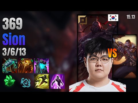 369 Top Sion vs Jayce lol KR solo rank Full Game 15.13 | 369 사이온 vs 제이스