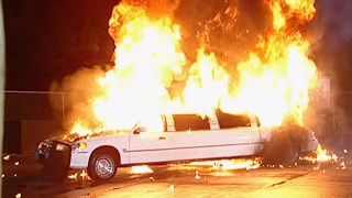 Mr. McMahon's stages his own demise in a limousine explosion