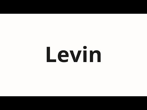 How to pronounce Levin