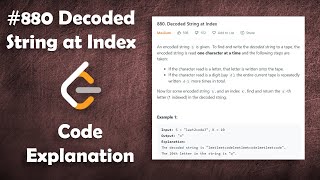YouTube video 'Decoded String at Index | Live Coding with Explanation | Leetcode #880'
