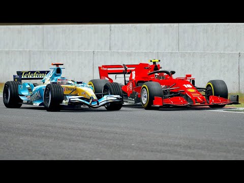 Ferrari F1 2020 vs Renault F1 2005 Fernando Alonso at Mugello