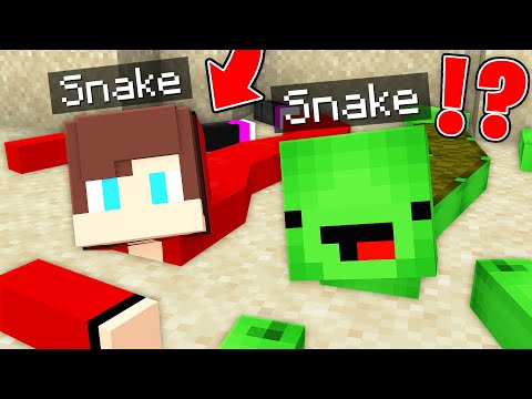 JJ and Mikey Transform into Snakes in Minecraft!