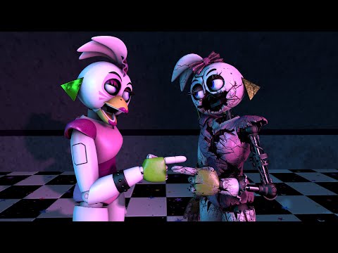 [SFM/FNAF] Comparison of both versions of FNAF Security Breach CUTSCENES - Chica Hydraulic Press