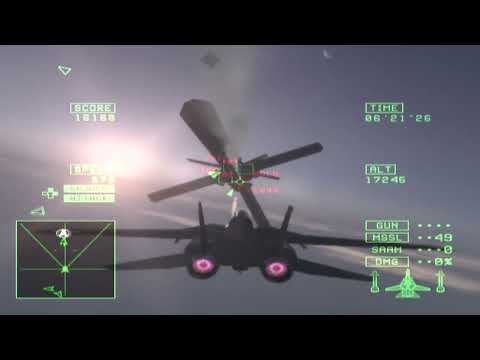 Ace Combat 5 - Mission 27 SOLG Final boss (emulated)