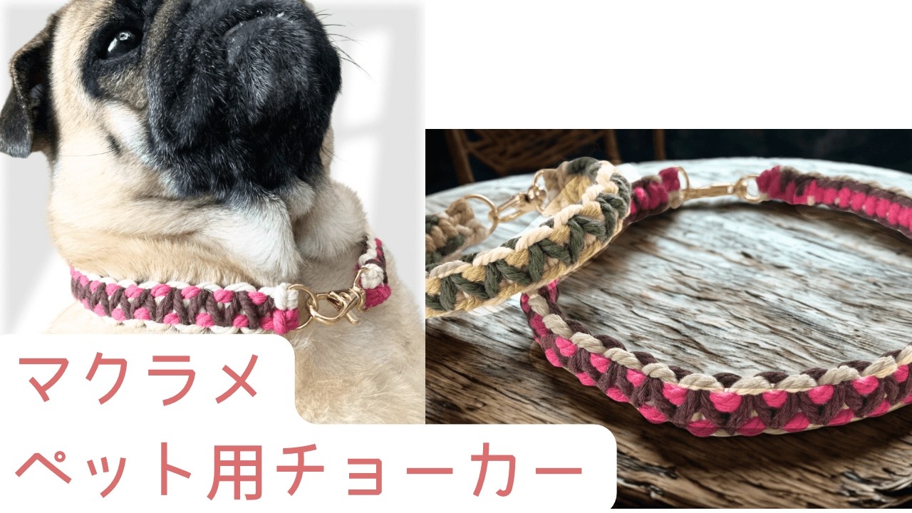 ペット用のマクラメチョーカーを作りました｜ペットアクセサリー