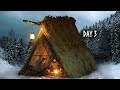 6 DAYS Winter Bushcraft: Building a Survival Shelter in Snow & Cold