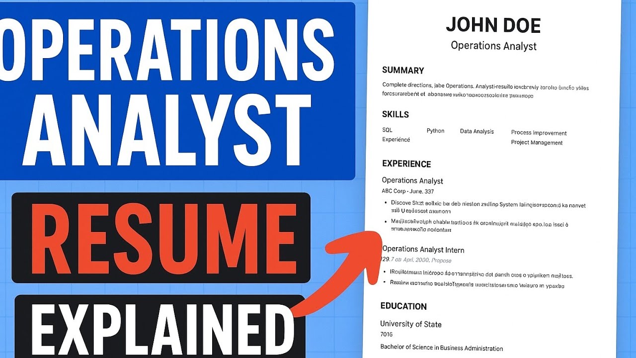 My Operations Analyst Resume Explained | Skills + Projects