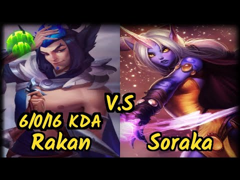 Zergsting (RAKAN) vs SORAKA - 6/0/16 KDA BOTTOM SUPPORT GAMEPLAY - EUW Ranked DIAMOND