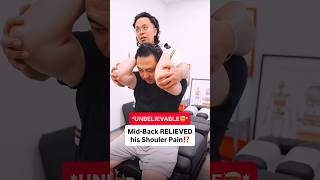 BACK CRACK FIXES SHOULDER PAIN⁉️ #chiropractic #backpain #neckpain #trending