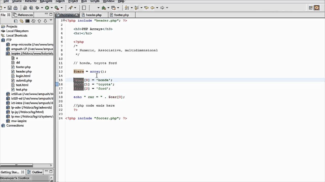 100 PHP Tutorials - part 11 array