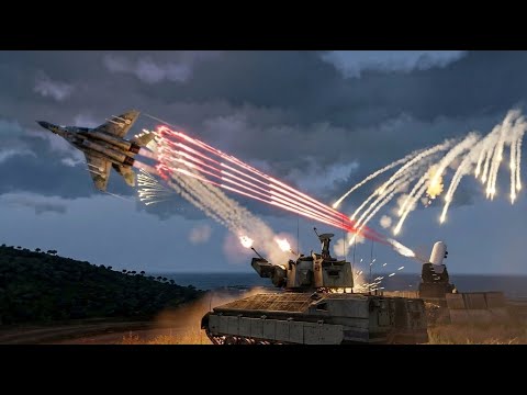 Fighter Jet Lights Up the Sky vs C-RAM & Anti-Air Defense In Action - Military Simulation - Arma 3