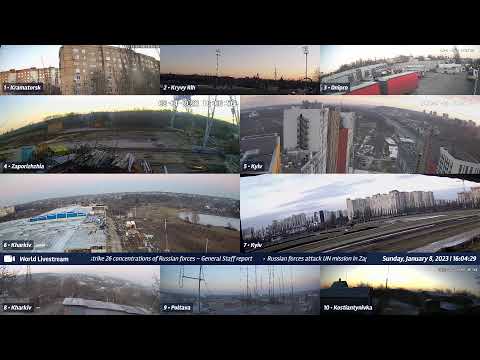 Live views from Ukraine 01/08/2023 B - Kramatorsk, Kharkiv, Kyiv, Zaporizhzhia and other cities