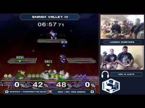 Smash Valley IV Melee Doubles - Beanwolf + Pumpkinbutter (Blue) vs Semi + Arc Tres (Green) – Losers