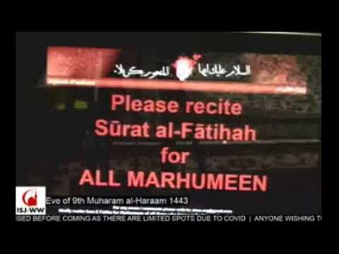 Eve of 9th Muharram al-Haraam 1443
