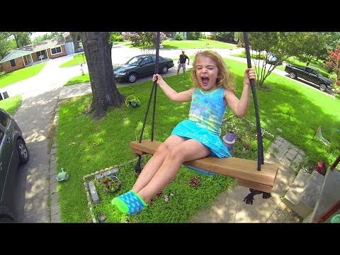 HUGE TREE SWING WITH GOPRO AND CHILDREN! | Sam & Nia