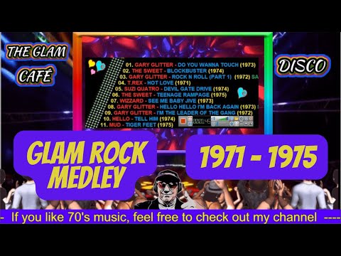 70's Glam Music Hits (Glam Rock  Medley - 71 to 75)