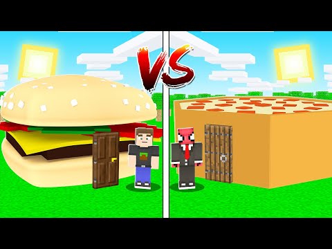 HAMBURGER EV VS PİZZA EV! 🍔🍕 - Minecraft