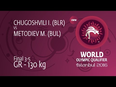 BRONZE GR - 130 kg: M. METODIEV (BUL) df. I. CHUGOSHVILI (BLR), 4-3