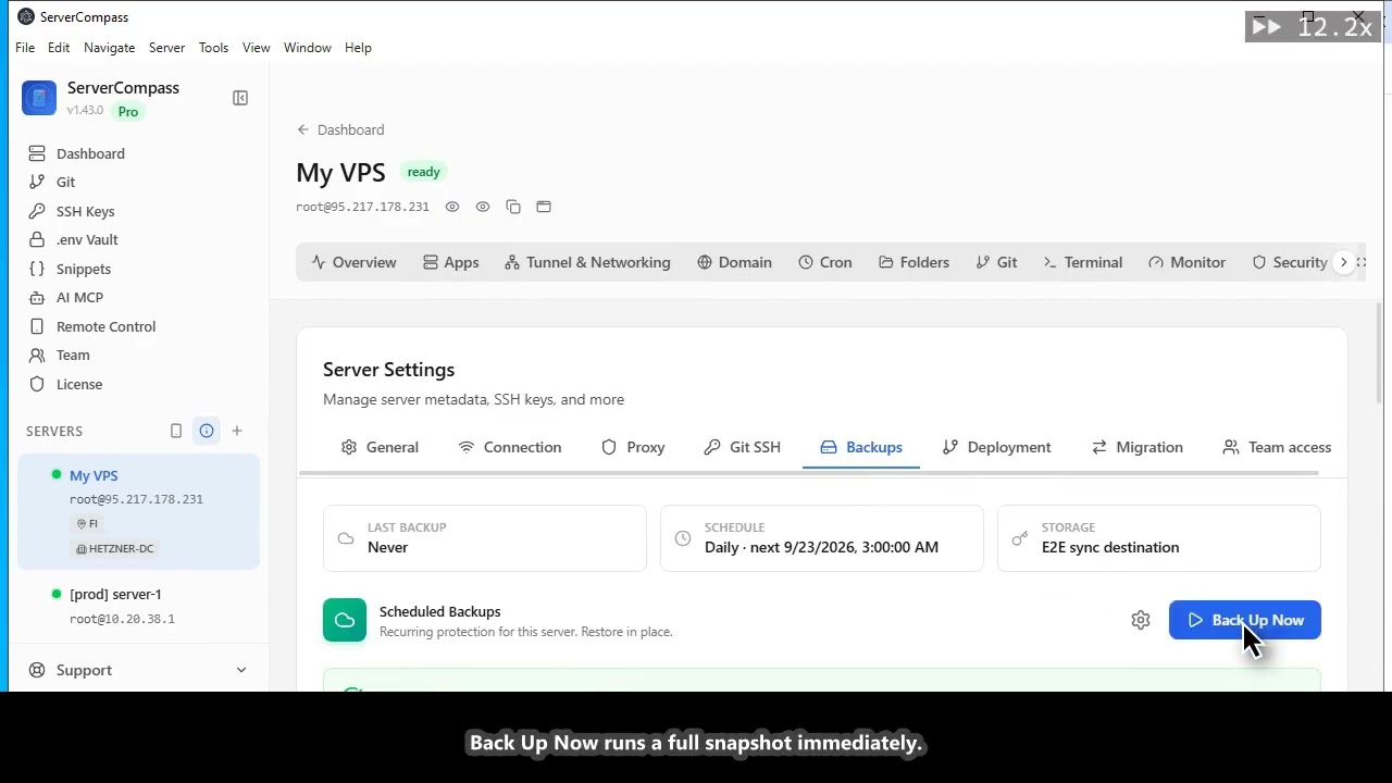 Automated Server Backups to S3 — One-Click VPS Snapshots