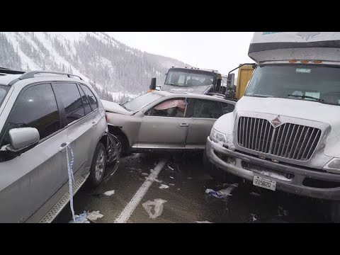 Pileup of about 70 vehicles on Interstate 70 in Colorado sends 8 to hospital