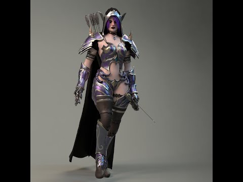 Elf Woman Archer Warrior UNITY Character Model