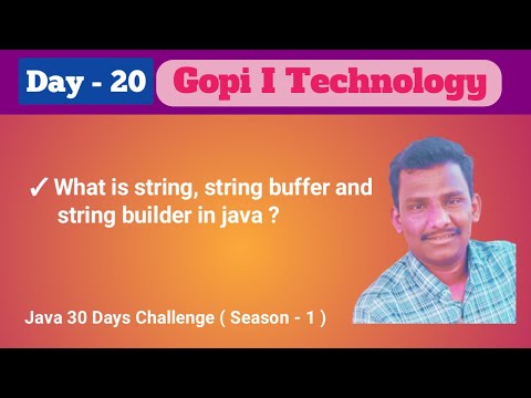 Day 20 What Is String String Buffer String Builder In Java Java Full Stack Course By Mr Gopi
