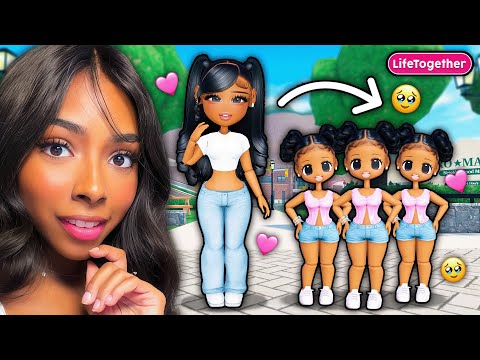 Ich habe REALISTISCHE DRILLINGE adoptiert, die zusammen leben! 👶🏽 (Roblox Snapchat)